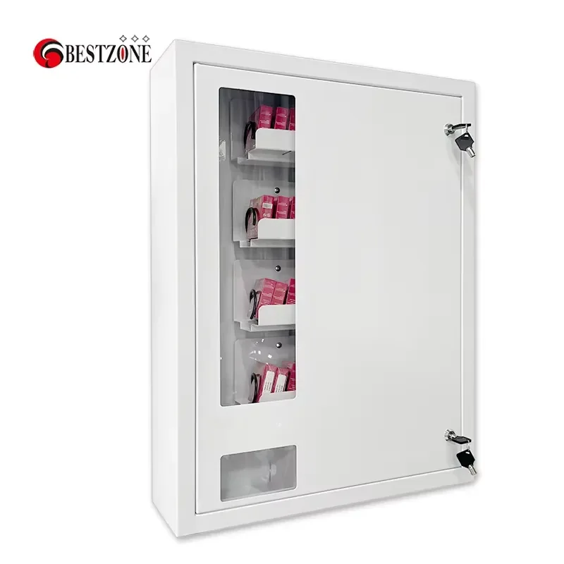 Coin Operated Vending Machine Small Automatic Dispenser for Condoms 4 Options Compact Self Service Kiosk for Hotel Bar Public