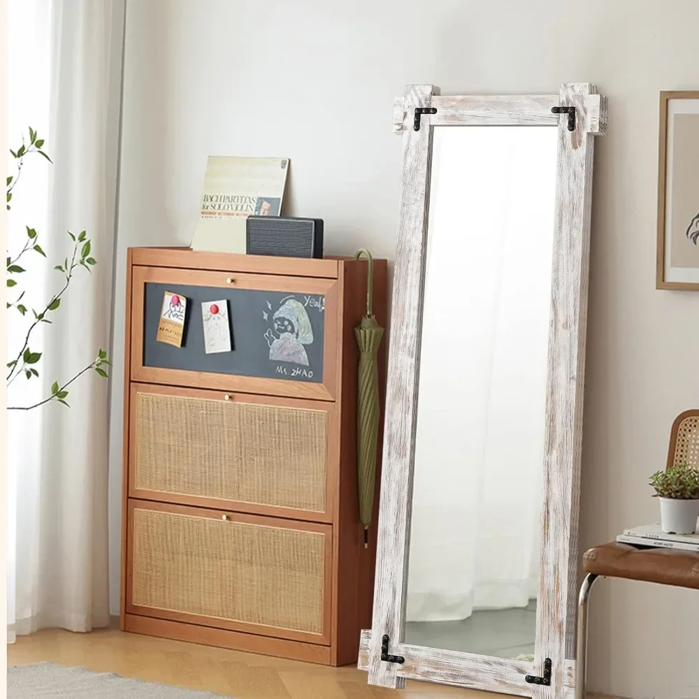 Full Length Mirror, Wood Framed Floor Mirror, Decorative Standing Leaning Hanging Wall Mounted Mirror