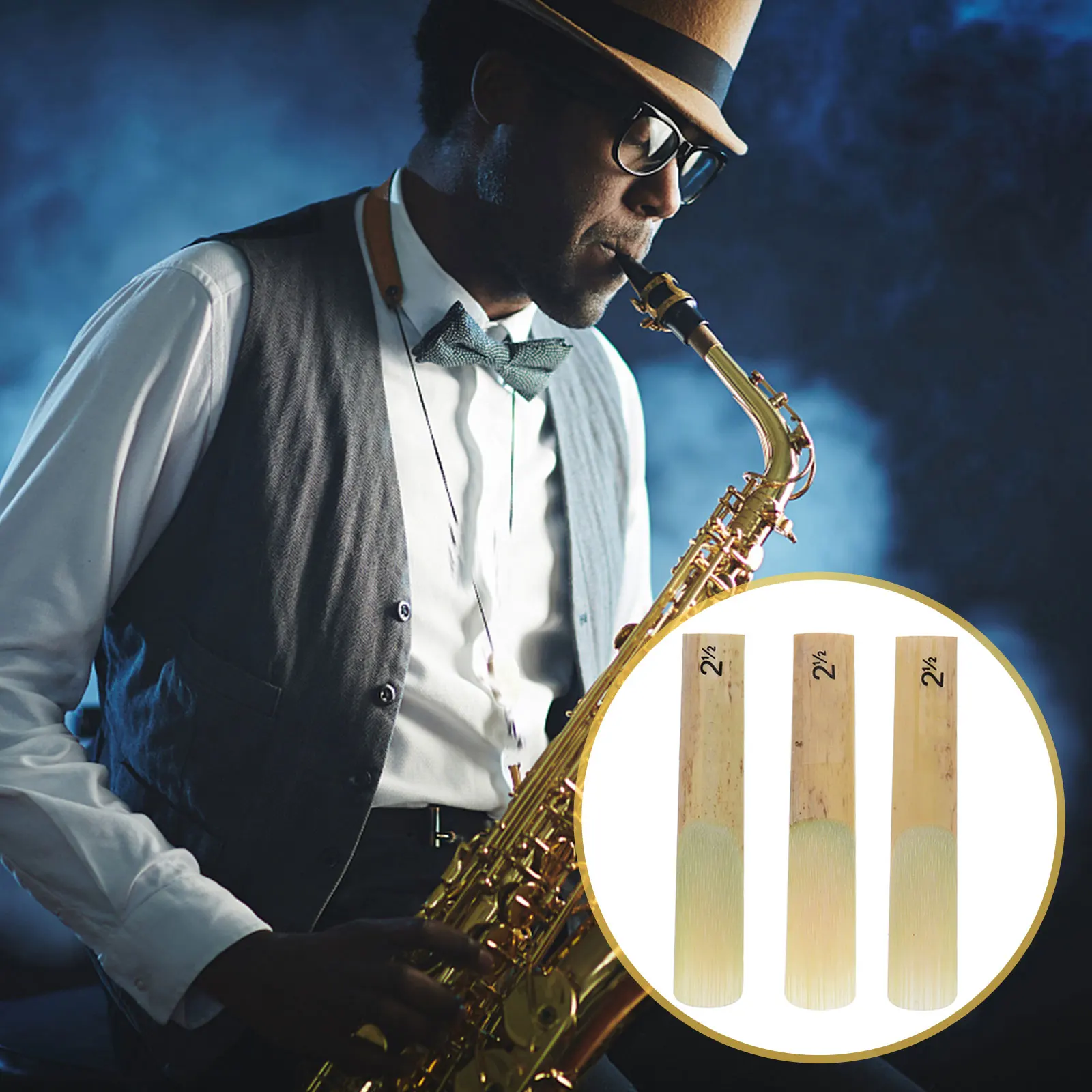 

10pcs Clarinet Saxophone Suitable Tenor Reeds Strength 2.5 Long Life Smooth Transition Bamboo Instrument Sound