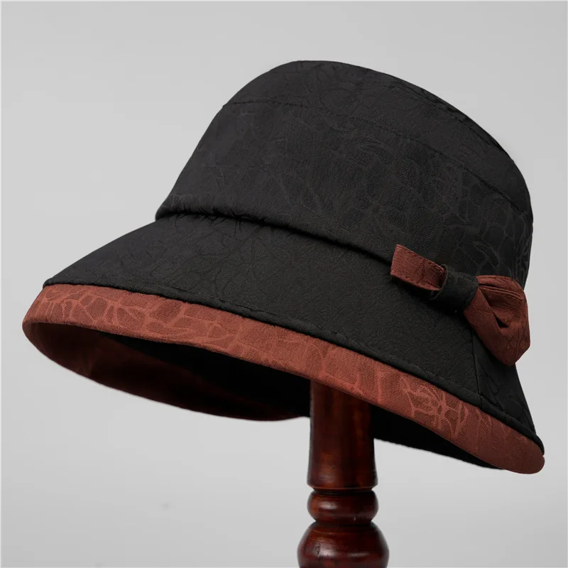 Middle-aged And Elderly Ancient Bucket Hat Thin Sun-proof Casual Xiangyun Yarn Bucket Hat Mother Autumn Cloth Cap