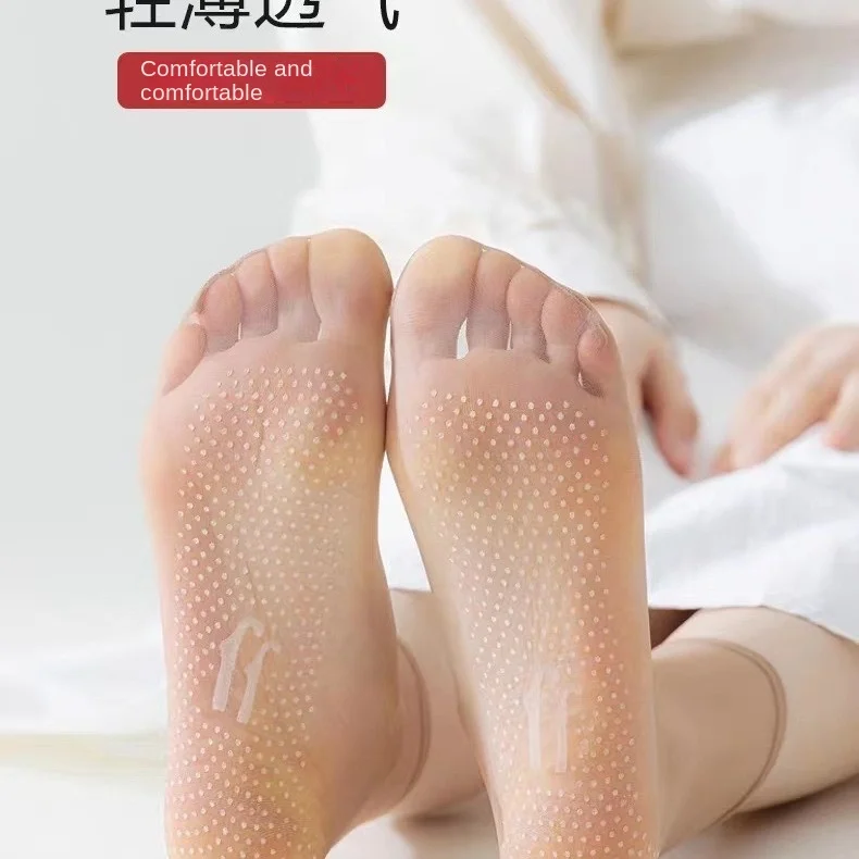10pcs Sock Leisure Ankle Crew Fuzzy Invisible Crystal ultra-thin Traceless anti-slip Short Silk Shallow Spring Summer 2W83