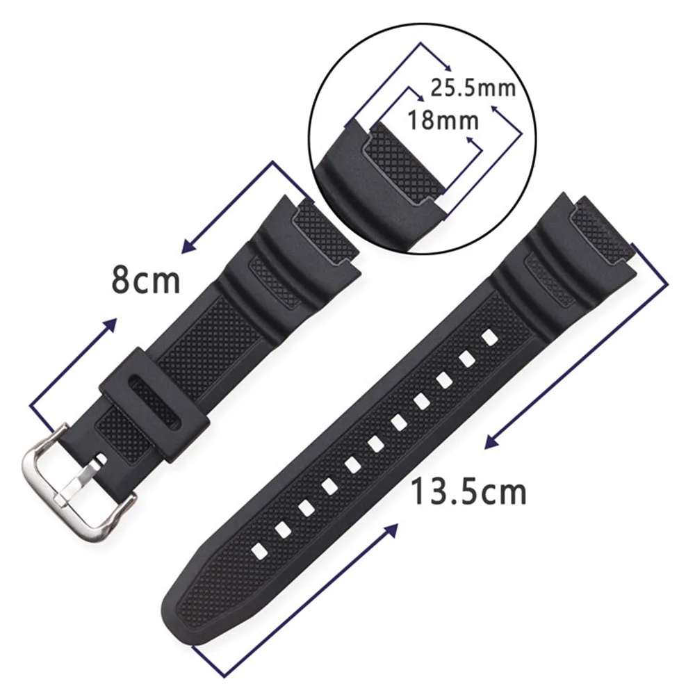 Silicone Watch Strap for Casio AQ-S810W SGW-400H W-800H AE-1000W F-108WH W215 MRW-200H AEQ-110W Watch Band 18mm Belt for Casio