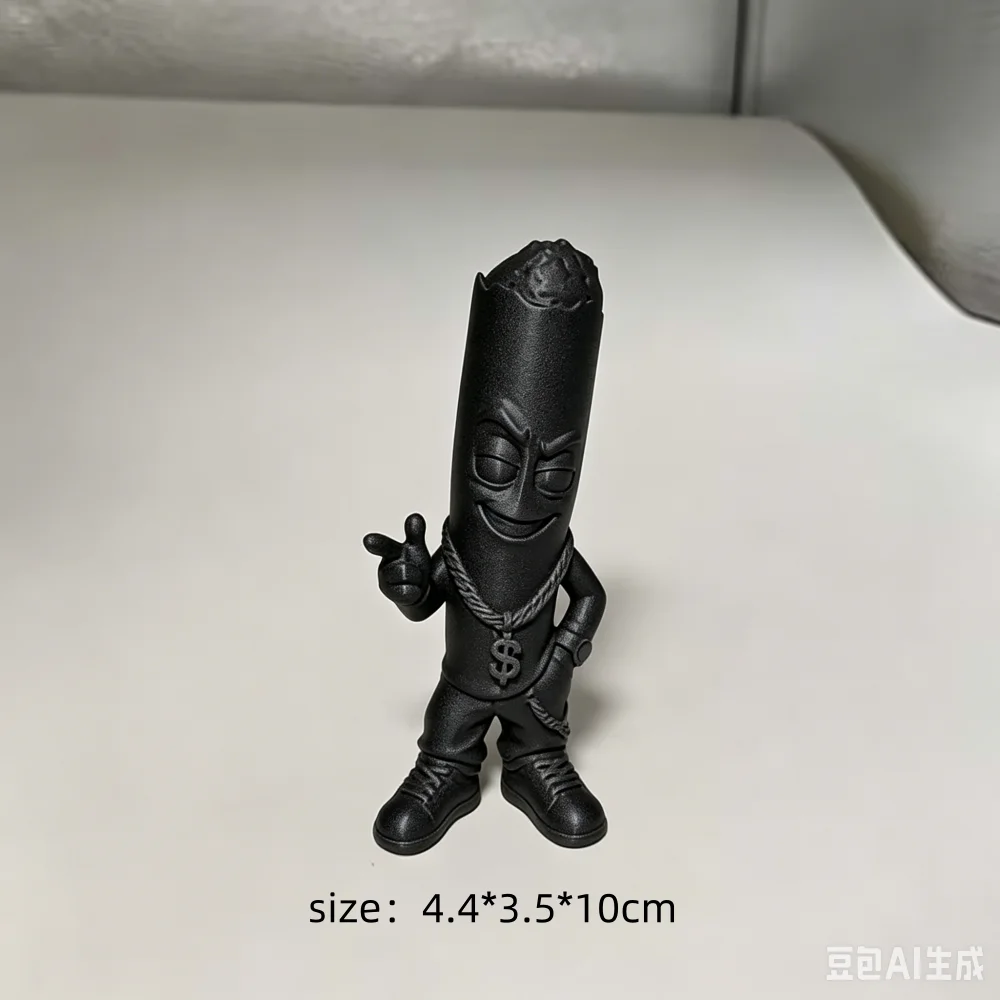 Trendy Hip Hop Cigar Figurine Black 3D Printed Sculpture Desktop Decor Creative Unique Tabletop Ornament Home  Decor