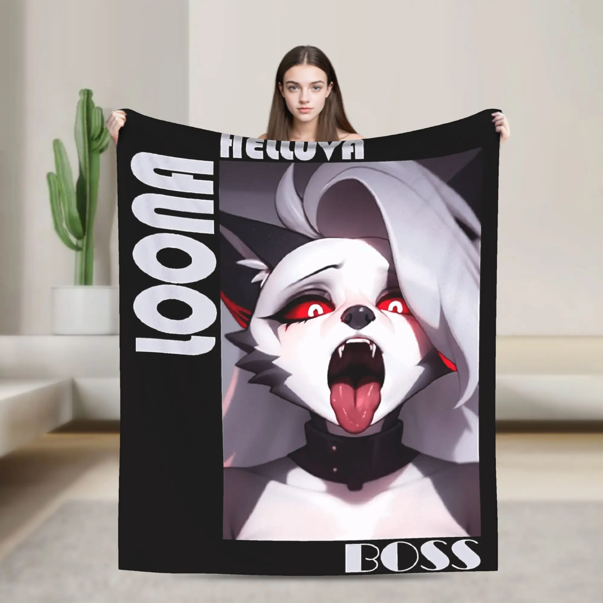 

Helluva Boss Loona Blanket Decorative Flannel Bedding Throws For Living Room Warm Soft Design Quality Bedspread Gift