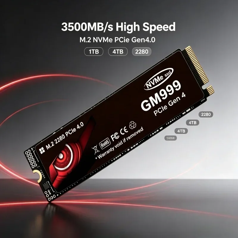 Internal Solid State Drive Hard Disk GM999 M.2 NVMe SSD 500GB 1TB 2TB 4TB 2280 PCle Gen4.0 x4 3500MB/s  for Laptop Desktop