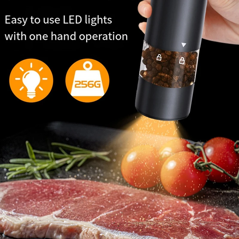 USB Rechargeable Pepper Grinder, Electric Pepper Grinder, Bbq Sea Salt Household Grinder