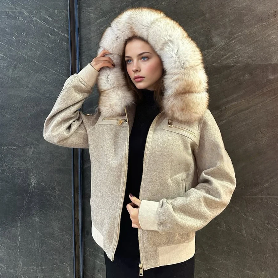 

Манжеты с воротником из натурального лисьего меха для пальто, женские манжеты с отделкой из натурального лисьего меха, съемные манжеты с меховым воротником, легко снимаются с пальтоми