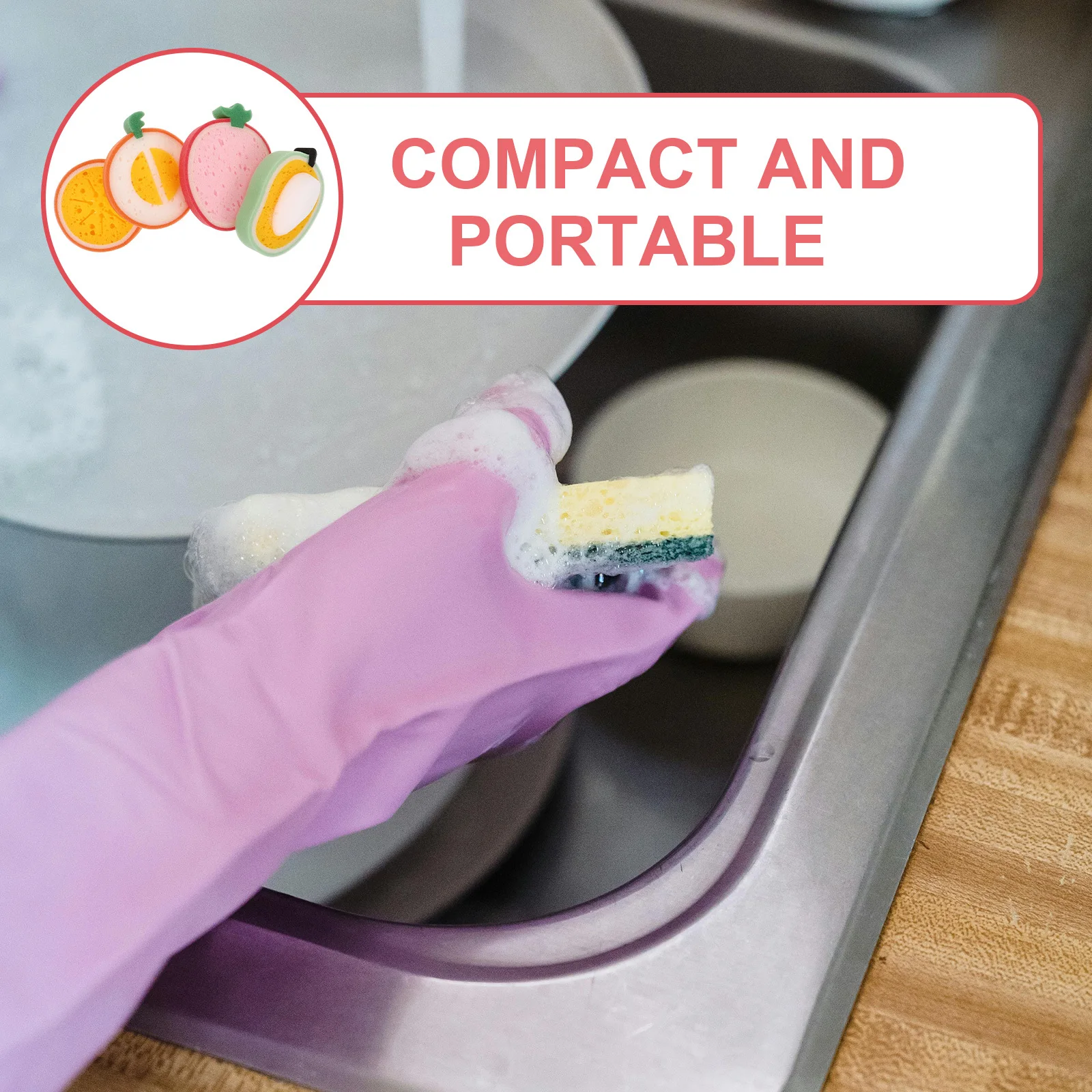 

12Pcs Creative Cartoon Fruit Kitchen Sponges Non Scratch Dish Washing Sponge Fast Foaming Scrubber Dish Cleaning Sponge