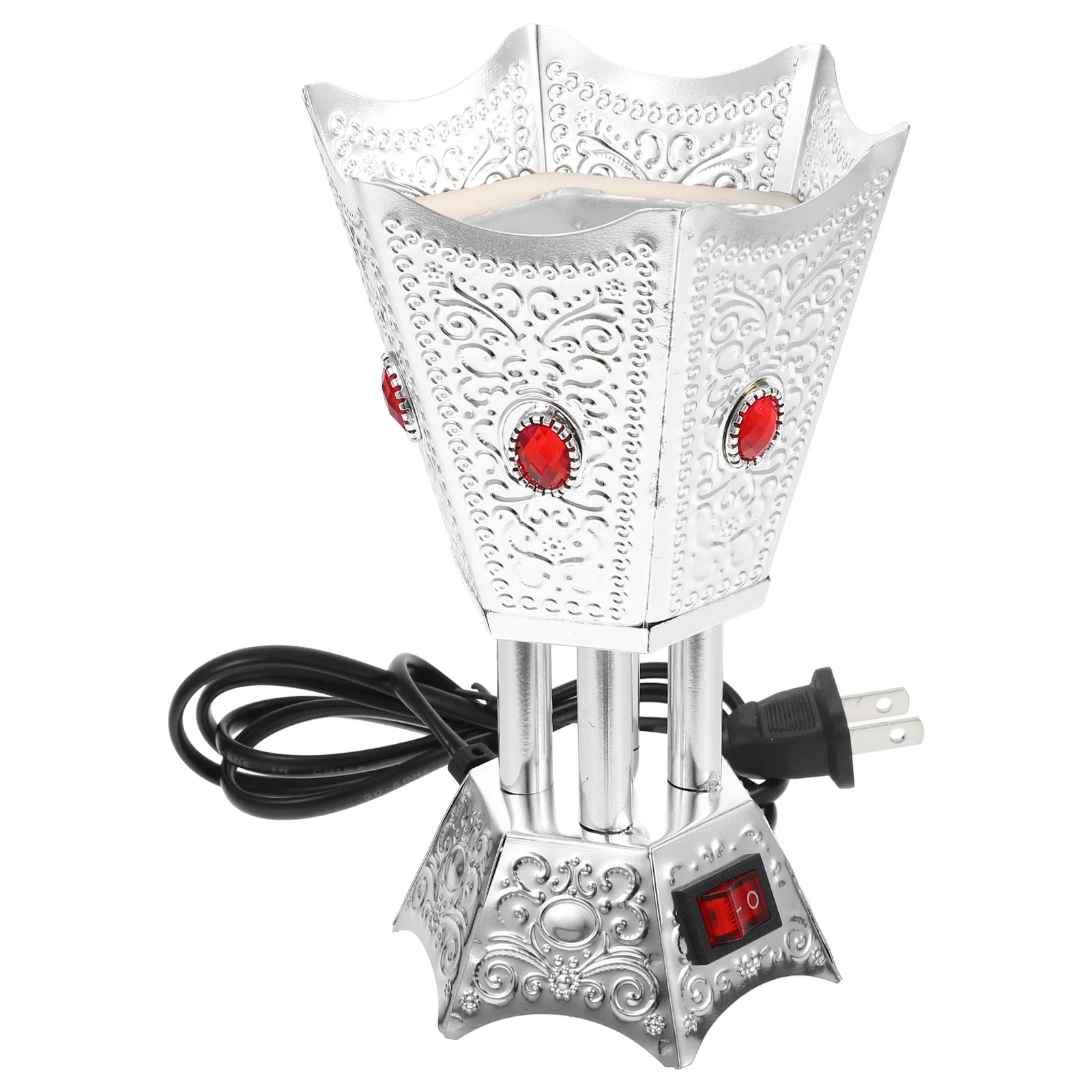 

Electric Incense Burner Retro Iron Desktop Portable Aroma Burner Table Centerpiece Plug-in Vintage Incense Holder Decorative