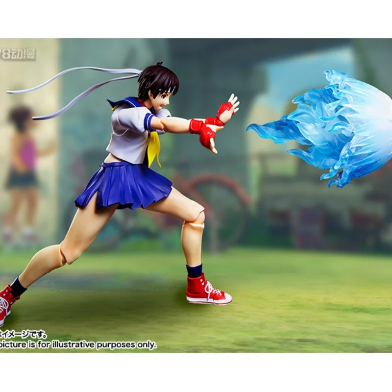 Bandai Original SHF Street Fighter série No.08 Sakura Kasugano Anime poupée d'action jouet fait à la main modèle bijoux cadeaux pour enfants