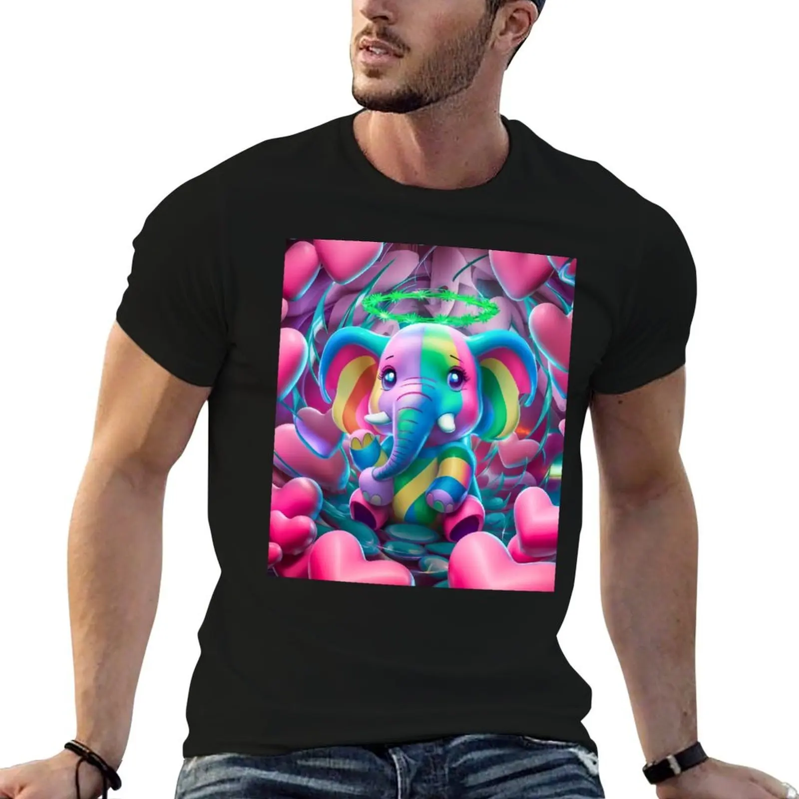 

Elephant Portrait. happy elephant, colorful elephant T-Shirt man t shirt designer t shirts for man graphic tees T-Shirt