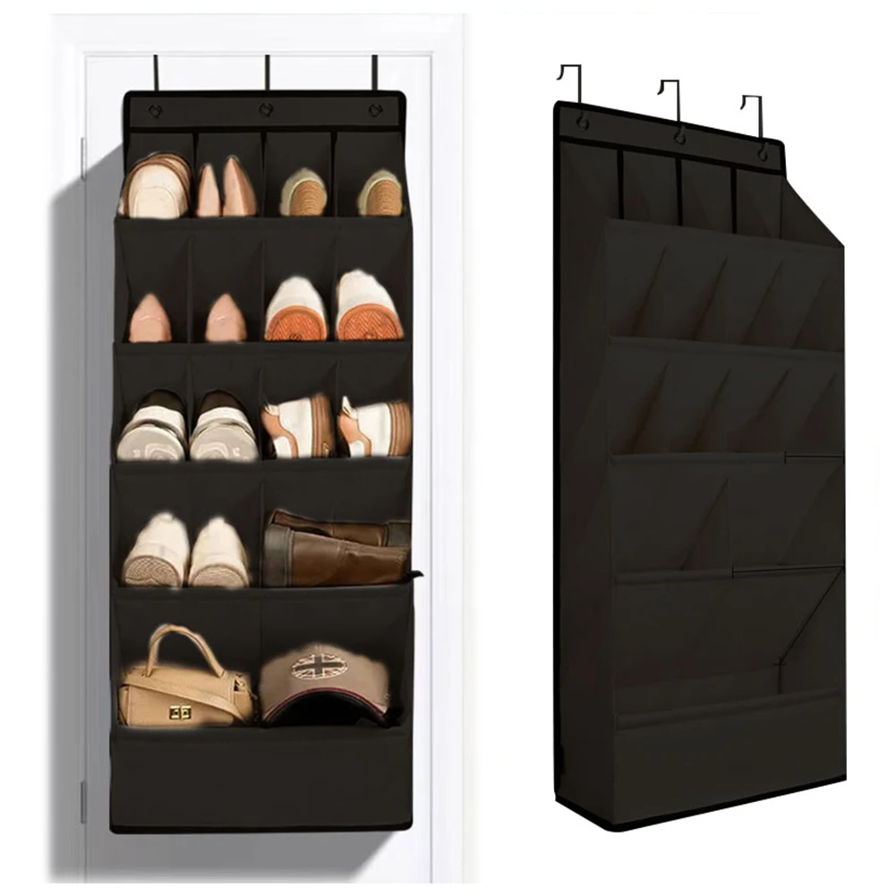 

Over-the-Door Shoe Organizer Holds 12Pairs Hanging Shoe Rack Closet Shoe Organizer for Closet Door Shoe Storage Rack with Pocket