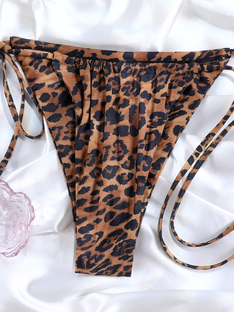 Miyouj 2024 Bikini damski strój kąpielowy Leopard zestawy bikini bandażowy strój kąpielowy seksowne kostiumy kąpielowe stroje kąpielowe z niskim