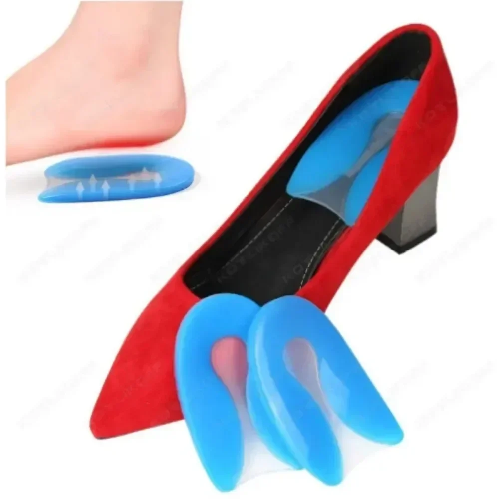 1 paio di cuscinetti per tallone in Gel di Silicone sollievo dal dolore al piede inserti per cuscino del tallone a forma di U per scarpe protezione