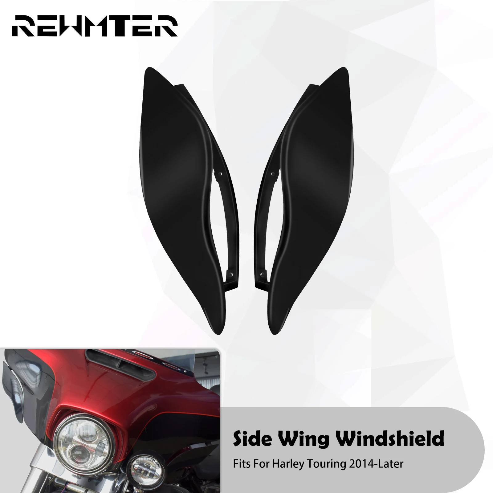 

Motorcycle Adjustable Side Wing Windshield Windscreens Heat Air Deflector For Harley Touring Electra Street Tri Glide 2014-2023