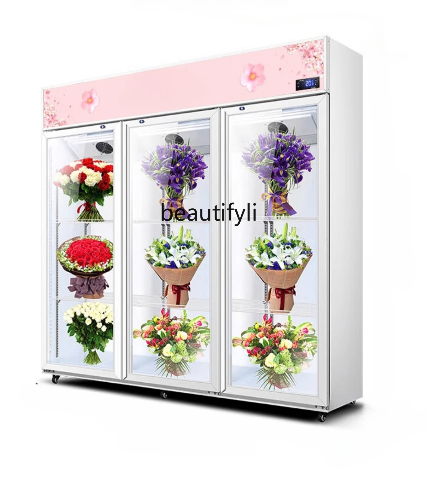 Flowers Fresh-Keeping Cabinet Air Cooling Frostless Frozen to Keep Fresh Display Cabinet for Flower Shop Freezer