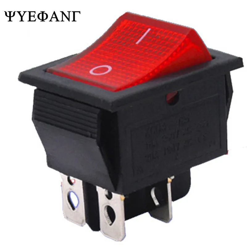 1PCS KCD4 Rocker Switch ON-OFF 2 Position 4 Pins Electrical equipment With Light Power Switch Switch cap 16A 250VAC/ 20A 125V