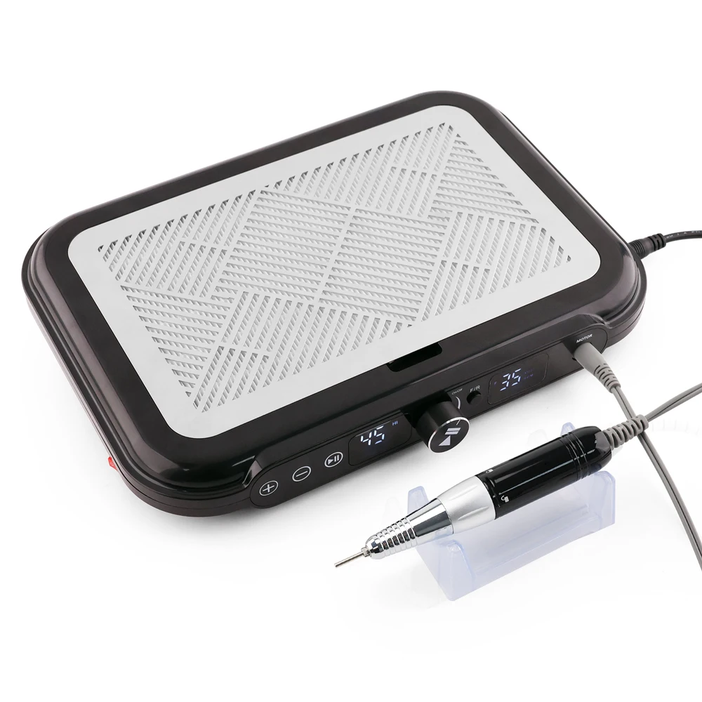 Elétrica forte sucção 170w coletor de pó do prego poderoso 2 ventiladores vácuo com broca do prego handpiece limpador de poeira ventiladores duplos