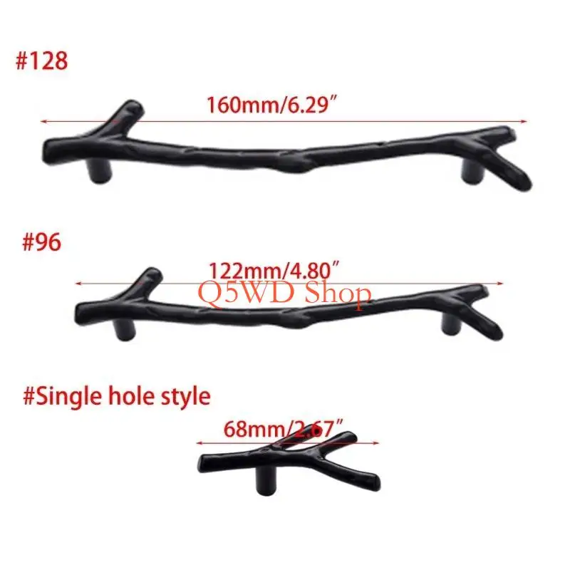 Q5WD Vintage Tree Branch Tay cầm Tủ quần áo Knob tủ kéo Tấm tủ kéo