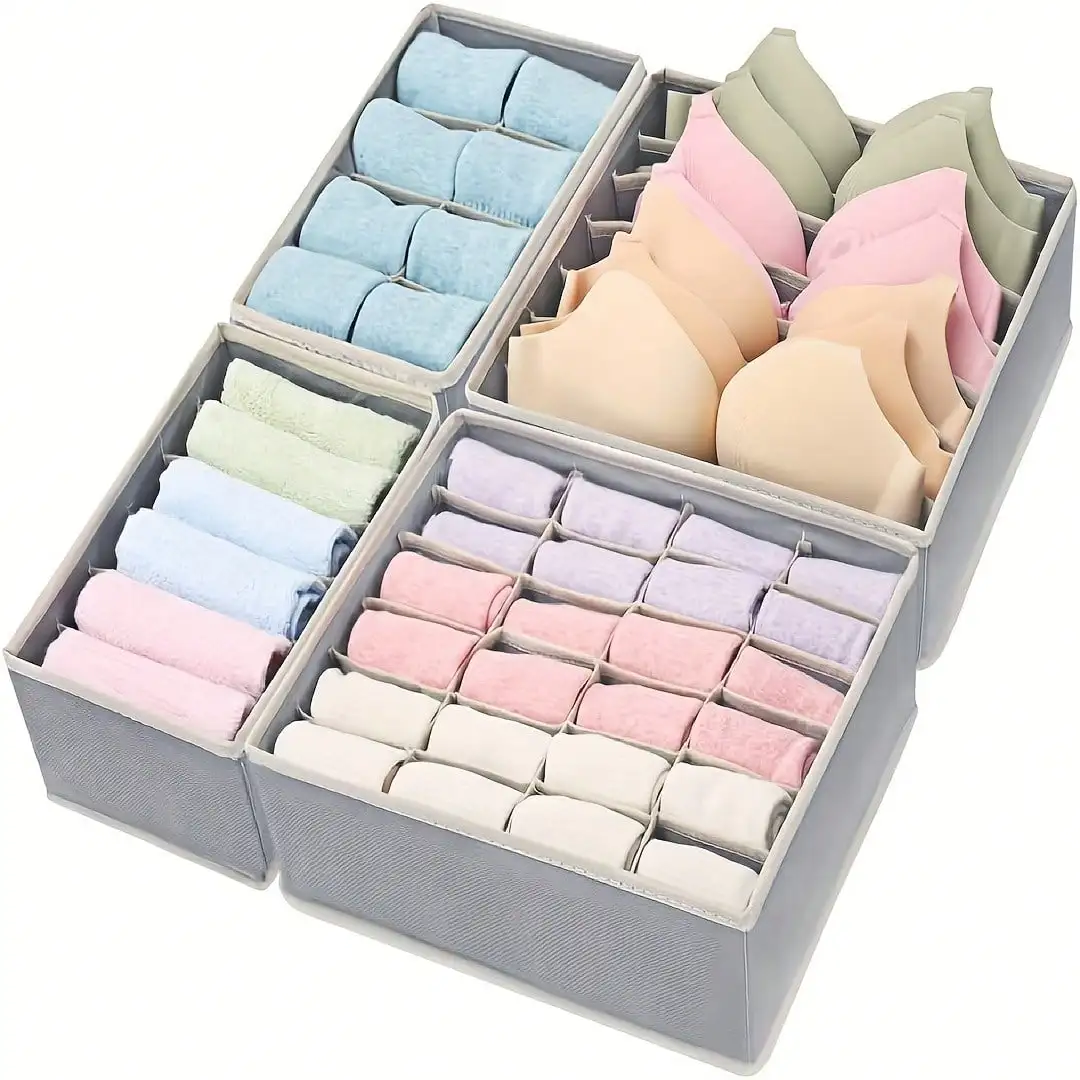 Foldable Fabric Underwear Bra Drawer Organizer Socks Panties Storage Box