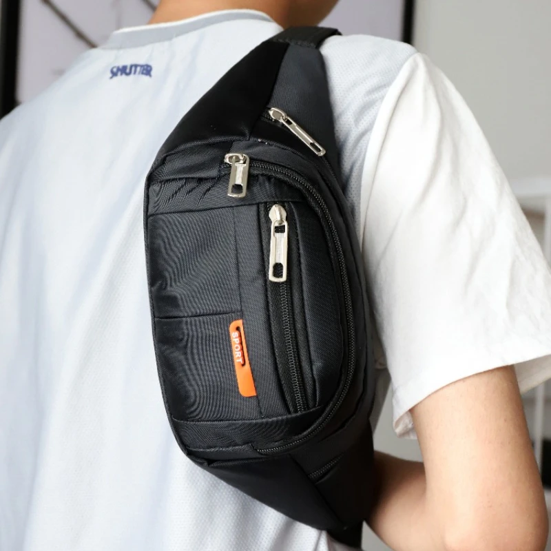 Outdoor Leisure Business Men's Waist Bag, Waterproof Running and Cycling Sports Bag, Sturdy and Durable Chest Bag