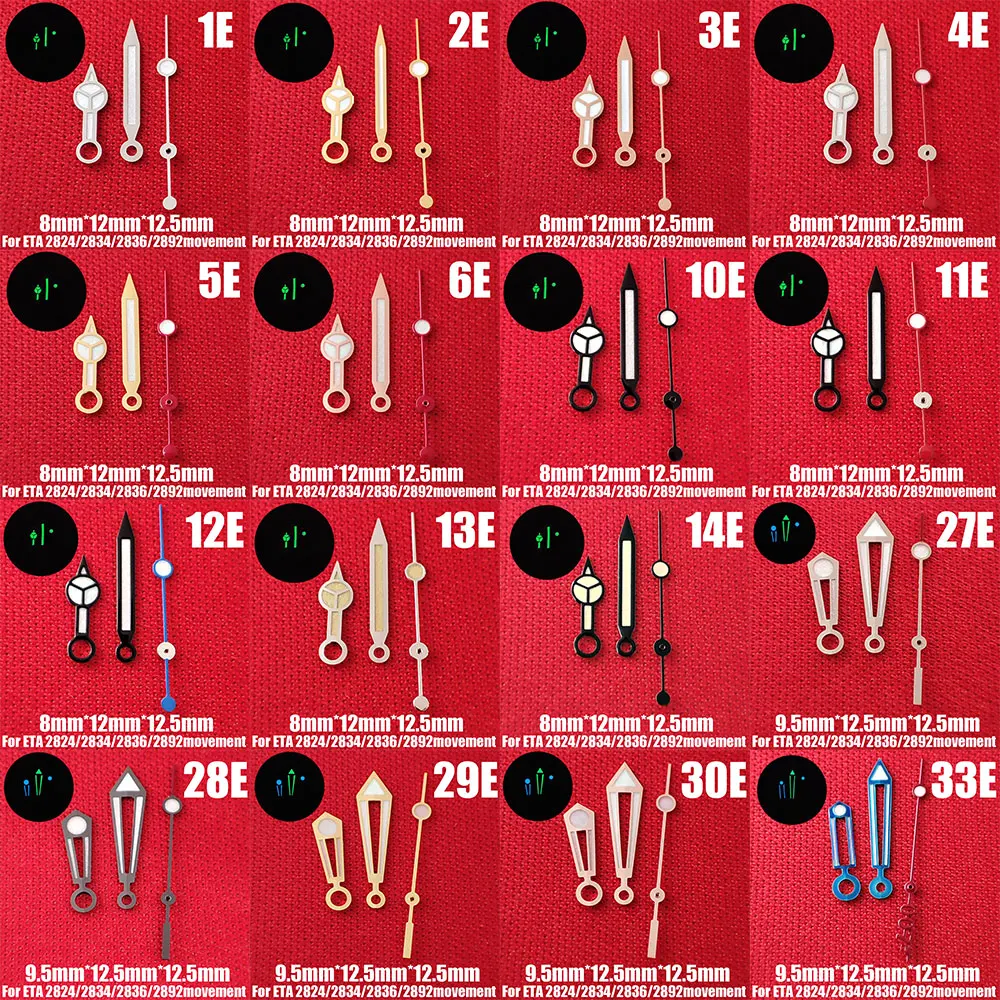 Watch accessories watch hands ETA 2824 hands pointer pointer green super luminous for ETA 2824 2836 2892 movement hot sell hands