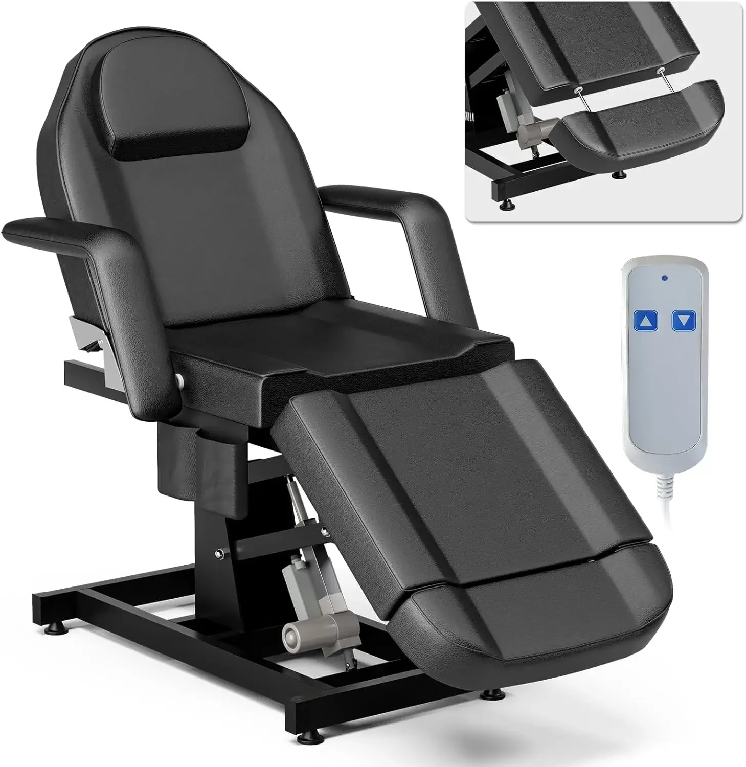 Professional Electric Massage Table 21'' - 33'' Height Adjustable, 73'' - 79'' Length Adjustable Tattoo Chair for Tall Clients,