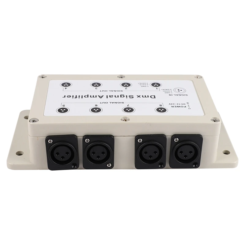 LED amplificador de sinal controlador, distribuidor divisor para equipamentos domésticos, saída 8 canal, DMX, Dmx512, Dc12-24V