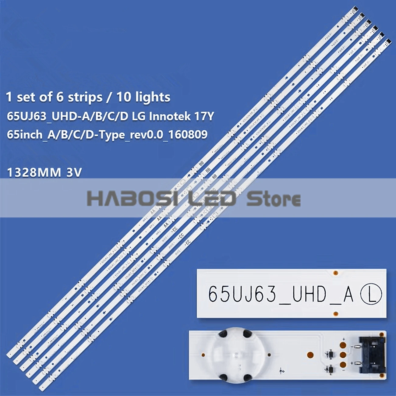 12pcs SSC 65UJ63 A 10LED REV00 B C D UHD L G Innotek 17Y 65inch A Type 65UK6100 65UJ6300 UA SA CA 65UJ630V TA ZA 65UJ634V TD ZD