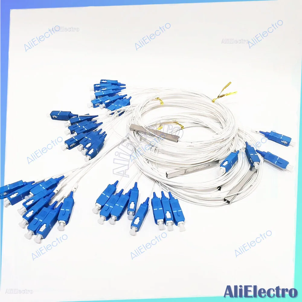 

10/30pcs/lot 0.9mm 1x8 PLC SC/UPC APC Fiber Optic Splitter SM High Quality 1m FTTH SC UPC