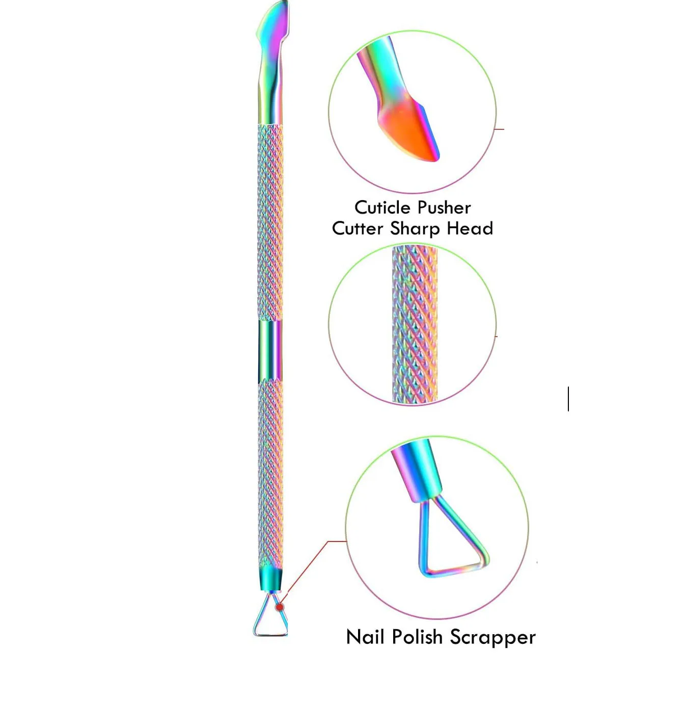 1Pc Stainless Steel Double-ended Cuticle Pusher Gel Nail Polish Triangle Scraper Dead Skin Remover Manicure and Pedicure Tools