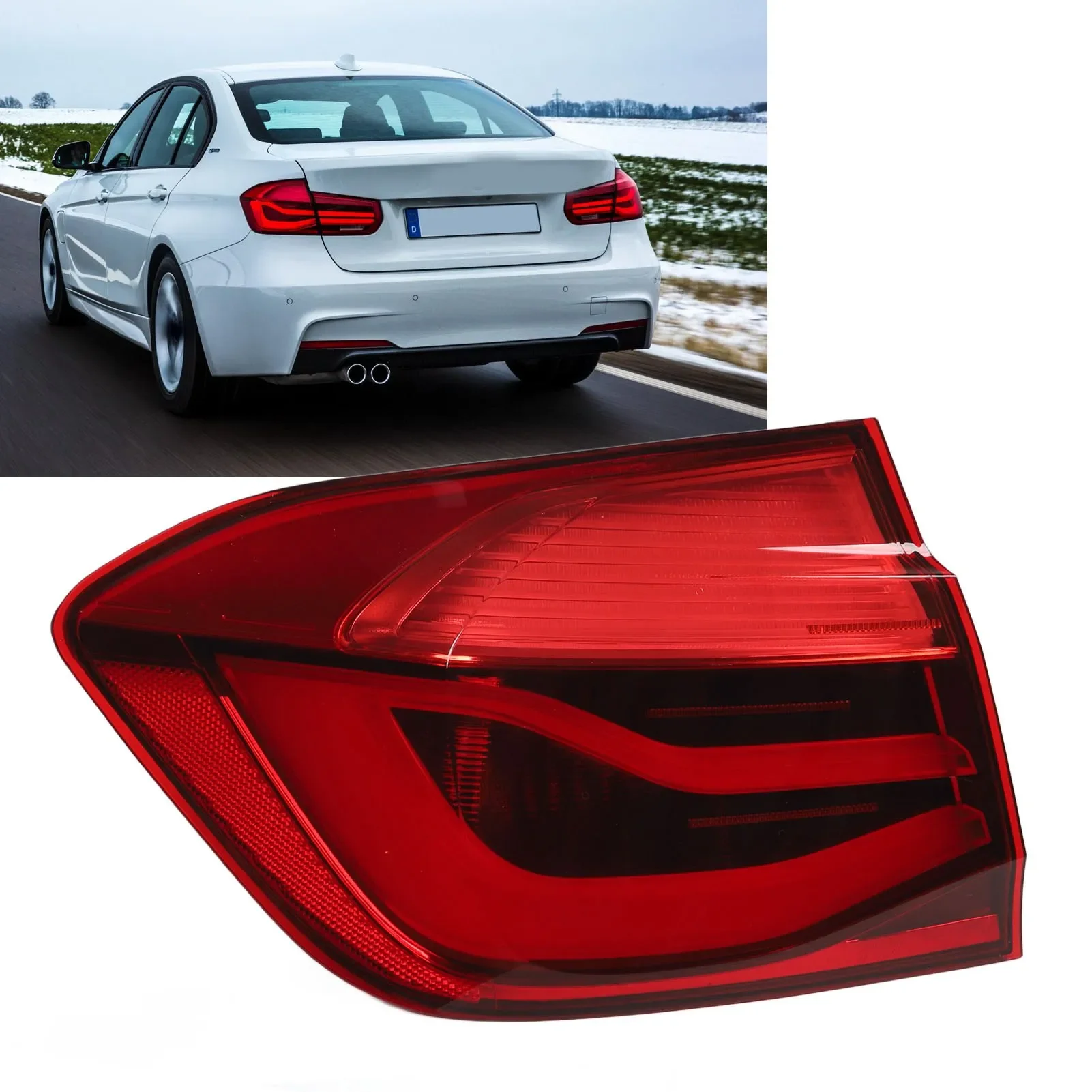 

For BMW 3 Series F30 F31 F80 2015-2019 1 Pc Left Side Rear Outer Brake Stop Lamp Fade Proof Stylish Look Tail Light 63217369117