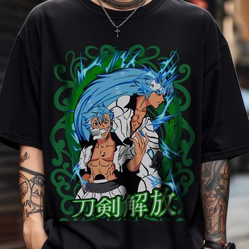 2026 Summer Hot Sale Japanese Anime BLEACH T-shirt Unisex Vintage Tee Hip Hop Streetwear Top Y2K Gothic Cotton Oversized T-shirt