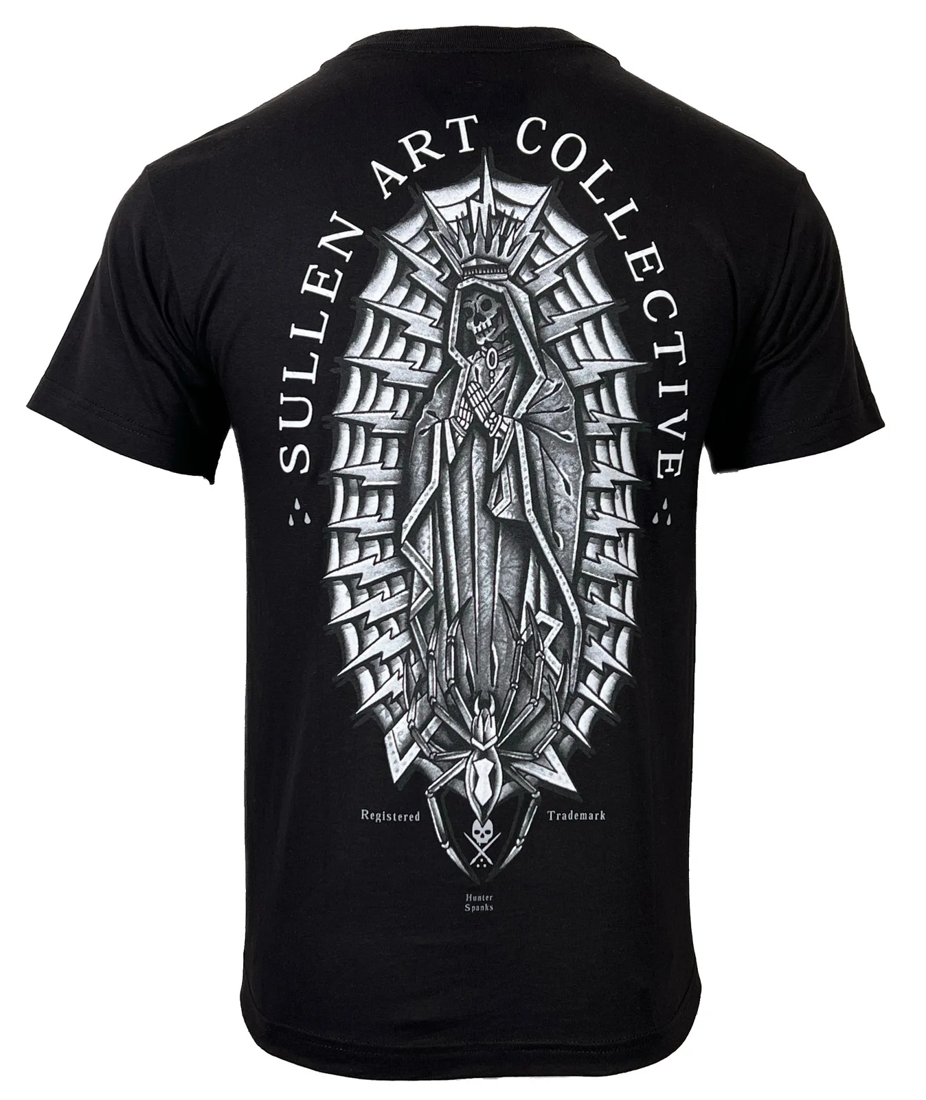 Sullen Men's T shirt HR SPANKS NIGHTMARE Jet Black Tattoo Skull Premium Quality