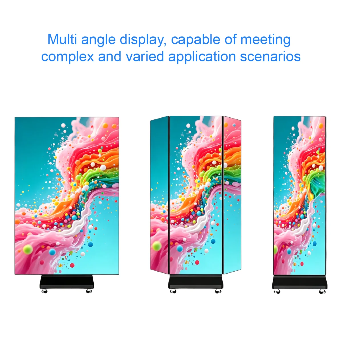 P1.538 Front Service Tri-Fold LED Poster Display Aluminum Cabinet Die-Cast Frame Indoor Advertising Screen Double Sided