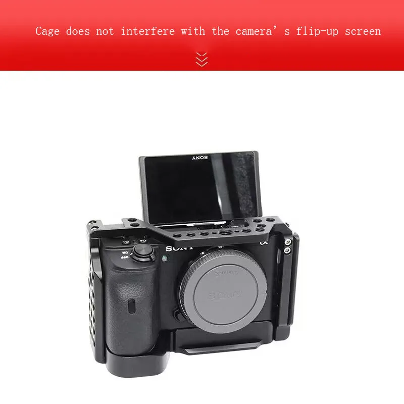 قفص كاميرا PyroGraphy A6600 مع Arca L-bracket 2-in-one 1/4 "&3/8" ثقب خيط Arri تحديد موقع الحذاء البارد لجهاز Sony A6600 #6