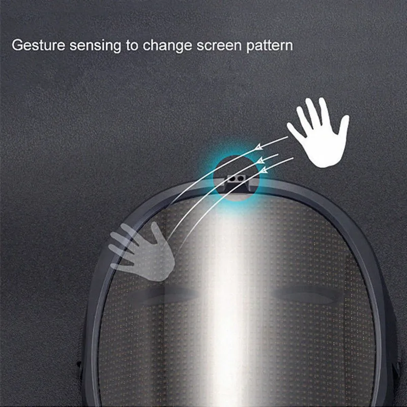 قناع روبوت مضيء متغير للوجه مزود بتقنية البلوتوث، قناع عثرة للهالوين وعيد الميلاد مع موضوع ثعلب للتحكم في التطبيق لألعاب البار