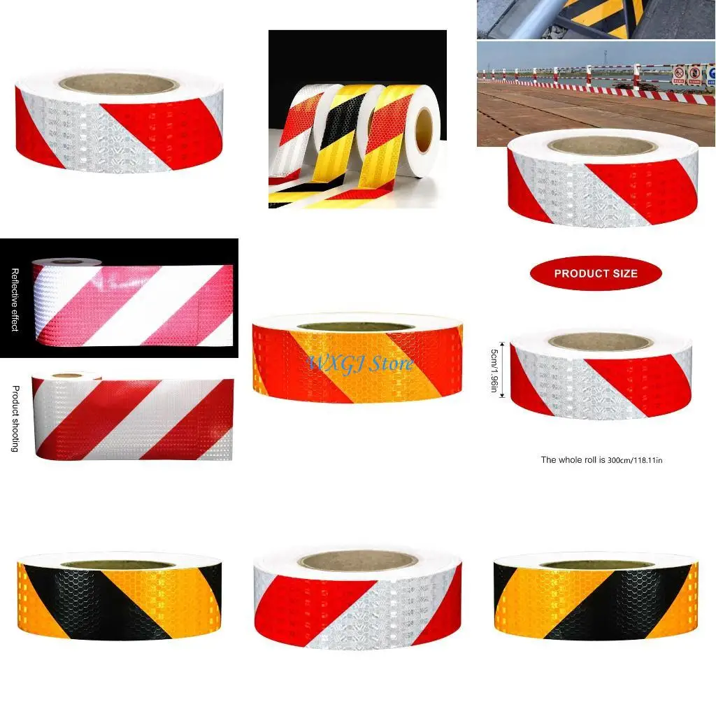 

37JE Reflective Adhesive Tape Roll 5cm by 300cm For Trailers Truck Vehicle Safety Increase Visibility In Low Light Condition