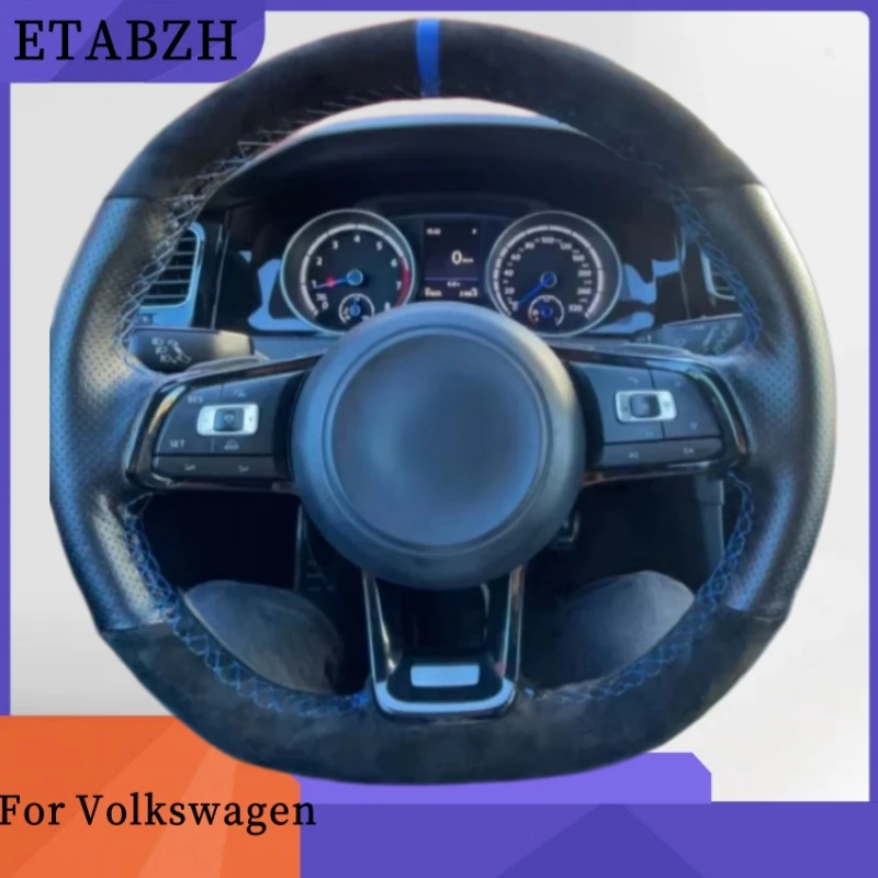 

Индивидуальный чехол на руль из замши ручной работы для Volkswagen Polo, Golf 7, Golf R, MK7, Scirocco 2015-2016