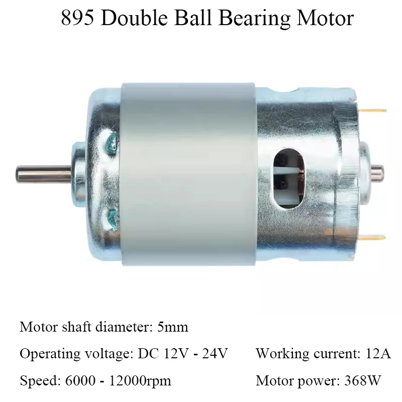 Roulements à billes avant à courant continu, moteur à balais de carbone, haute puissance, couple élevé pour bricolage, scie à table, outils électriques de perceuse, 775, 795, 12V, 24V