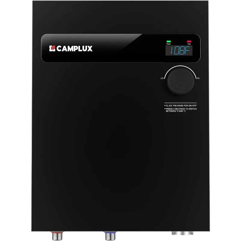 CAMPLUX Tankless Electric Water Heater 18kW, On Demand Hot Water Heater Electric with Digital Display 240V for Whole House