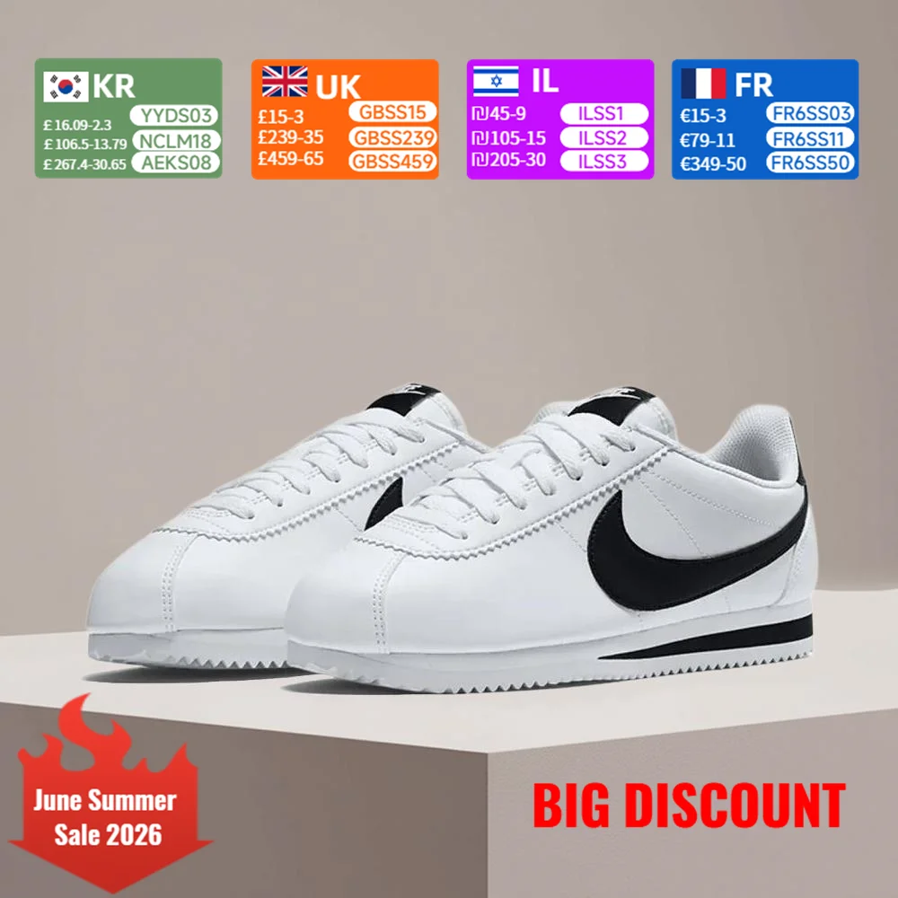 Zapatillas Nike CORTEZ para mujer, modernas y versátiles: retro, antideslizantes, duraderas, cómodas, informales, clásicas 807471-101