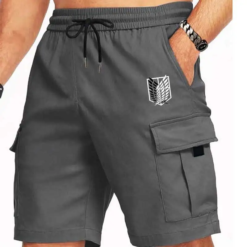 New Men's Shorts Summer Printed Casual Jogging Cargo Shorts Loose Multi-pockets Elastic Waist Work Hiking Overalls Short Pants gallery 2
