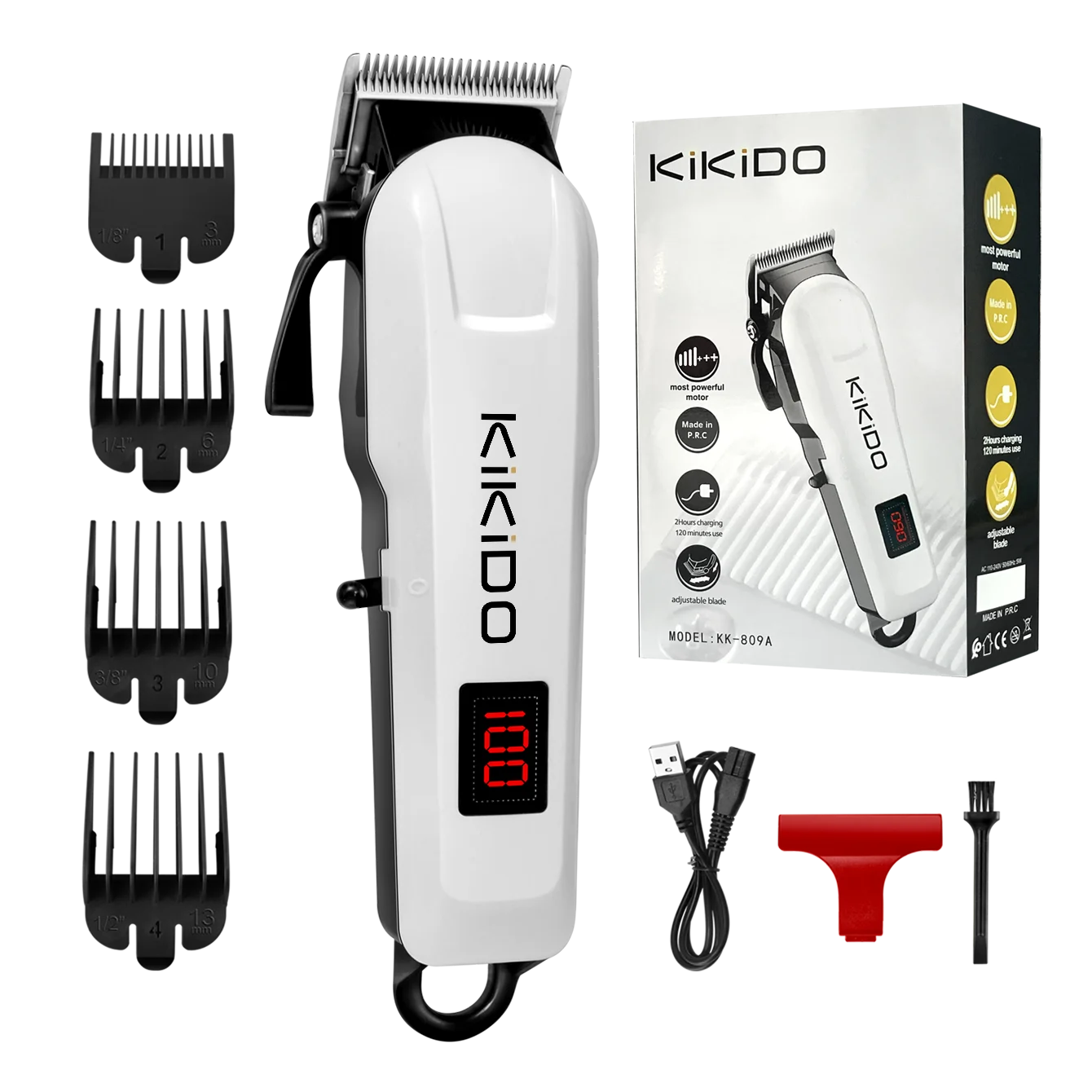 

Профессиональная машинка для стрижки волос KIKIDO, мужская беспроводная электрическая машинка для стрижки волос, портативная регулируемая перезаряжаемая машинка для стрижки волос для парикмахера