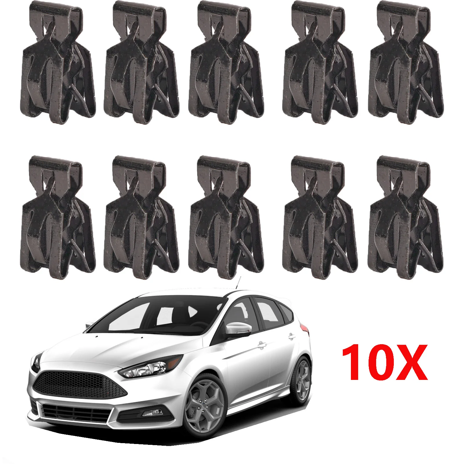 10Pcs For Ford Fiesta MK6 Focus MK3 Galaxy MK3 Kuga MK1 Boot Trim Panel Metal Clips Clamp Side Pillar Load Compartment 1430815