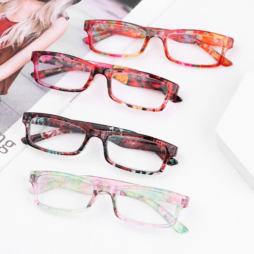 Women Portable Elegant Flowers Ultra Light Frame Eye Protection Reading Glasses Eyeglasses +100/+150/+200/+250/+300/+350/+400