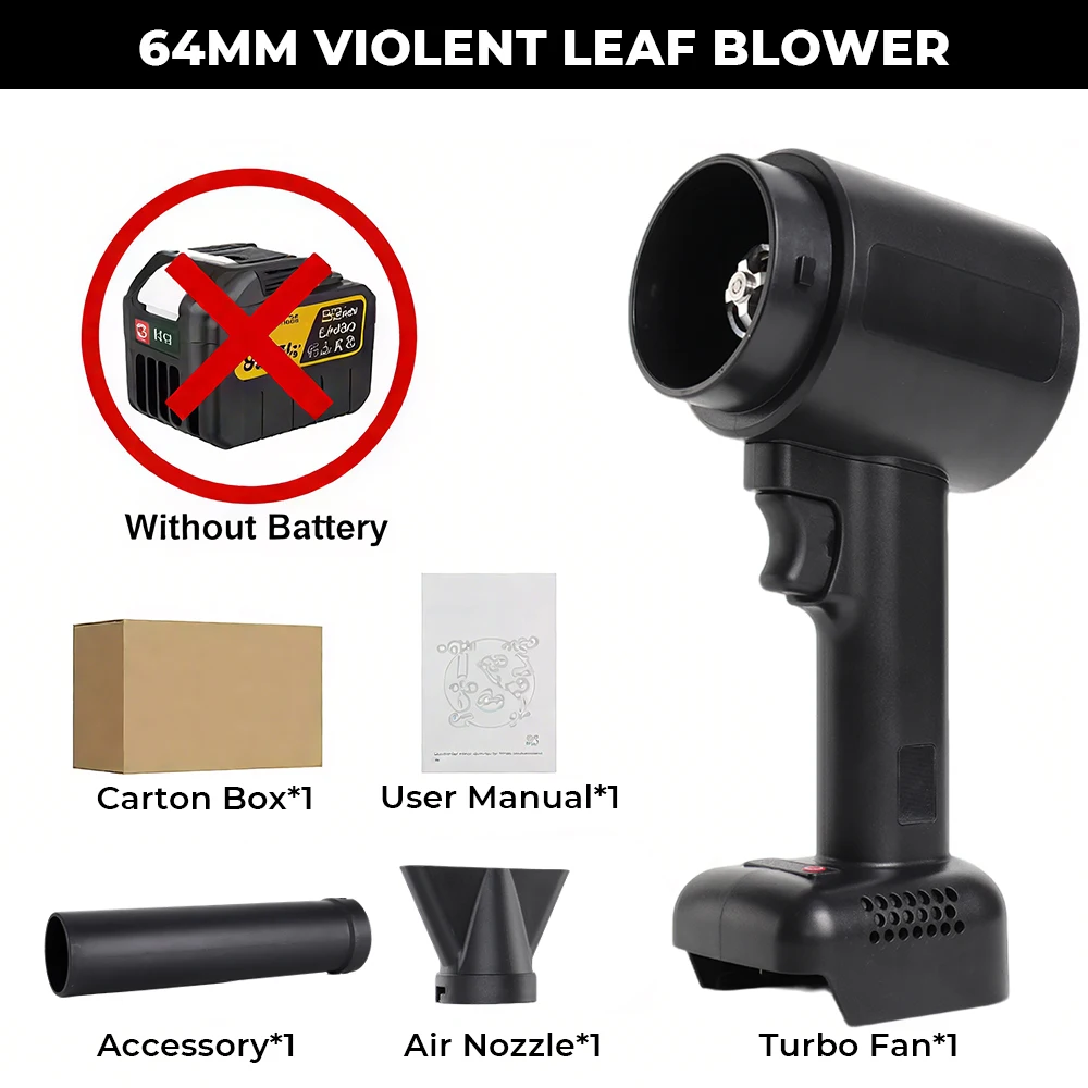 

Brushless Violent Air Blower For Makita 18V Battery ﻿Pin ﻿1600g Thrust Cordless Car Dryer Dust Blowing Power Tool Violent Drye