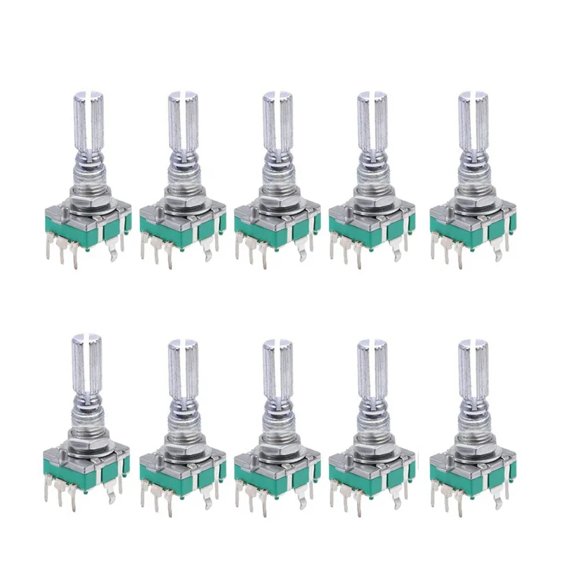 【Superdeals】(7 ขา 20 มม.) 20 ชิ้น 360 องศา EC11 Rotary Encoder รหัสสวิทช์ดิจิตอล Potentiometer พร้อมหมวก