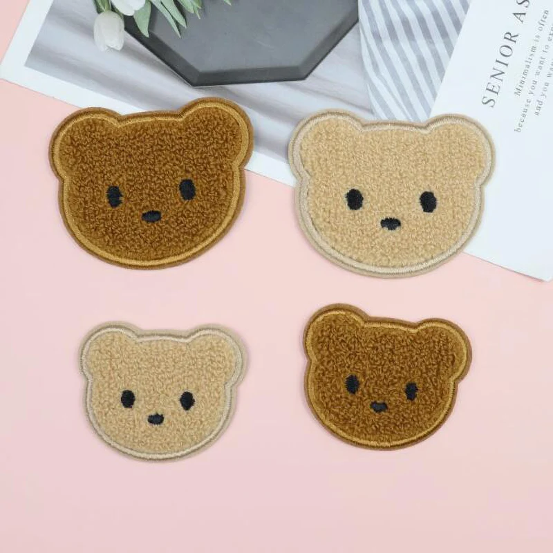 10Pcs Brown Beige Bear Patch Sewing Embroidery Applique DIY Repair