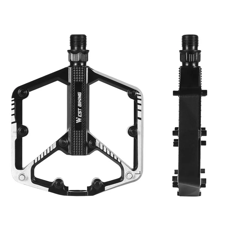 WEST BIKING Lokaler Versand MTB Aluminiumlegierung Pedale 3 Lager/DU-Buchse Ultraleichte Fahrradpedale Breite Fahrradpedale BMX Fahrradteile